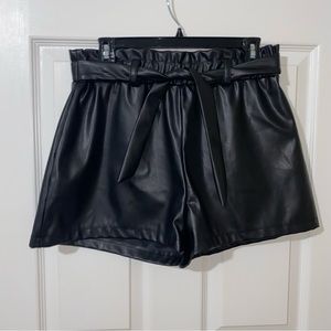 Black Leather Shorts with Belt (SOLD)